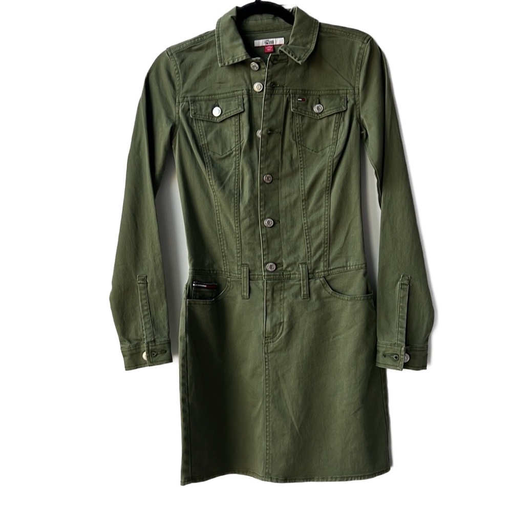 Tommy Hilfiger Green Denim Dress | Size XXS | NWT